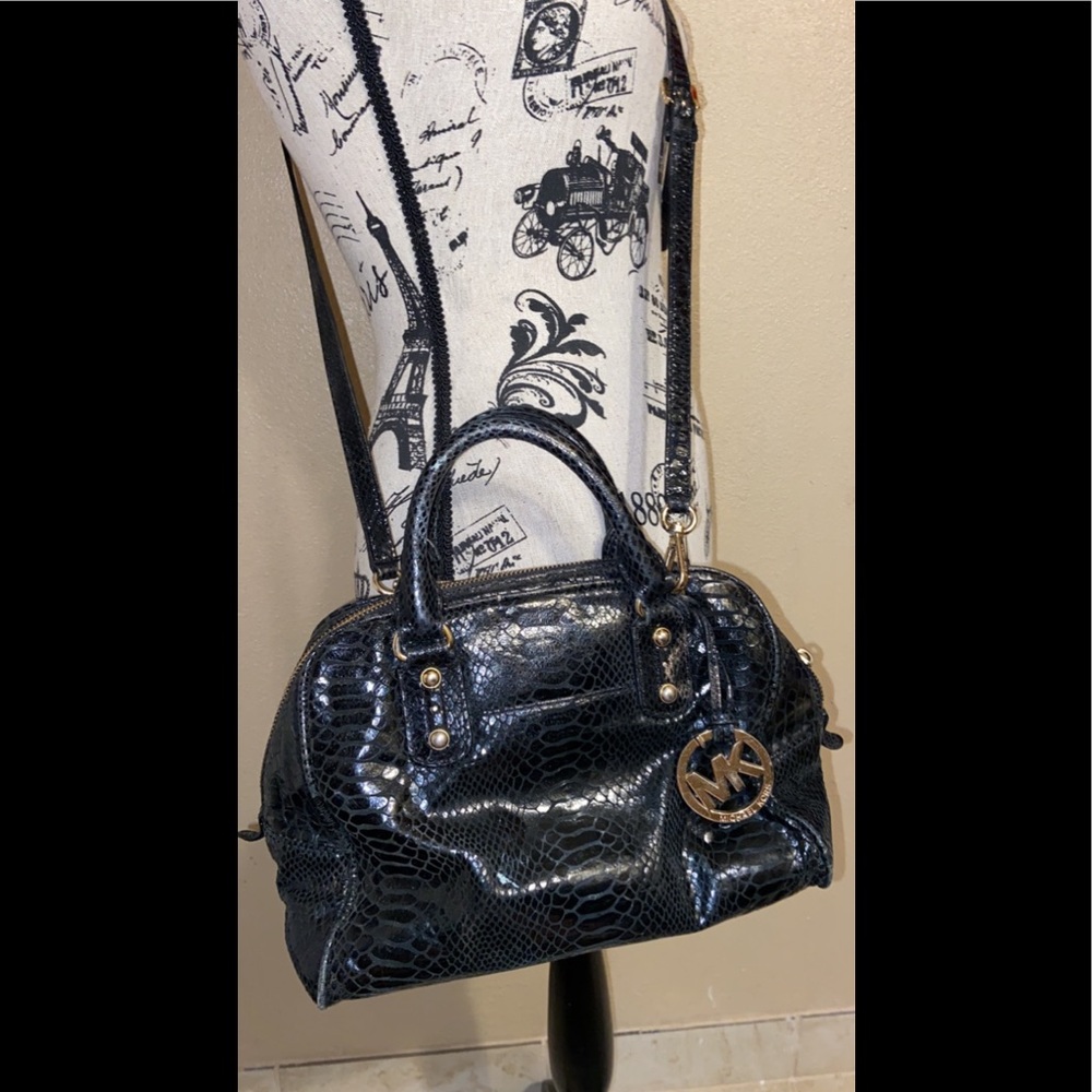 Michael Kors black snake skin